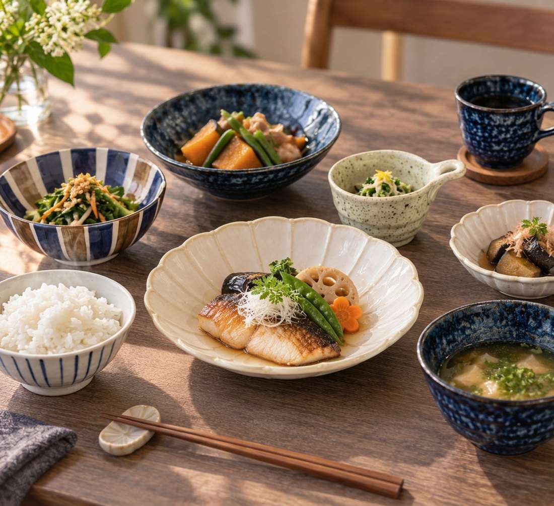 美濃焼の器で整えた和の献立