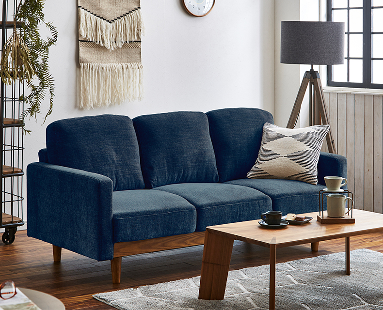 シュリンプ 3人掛けソファBL