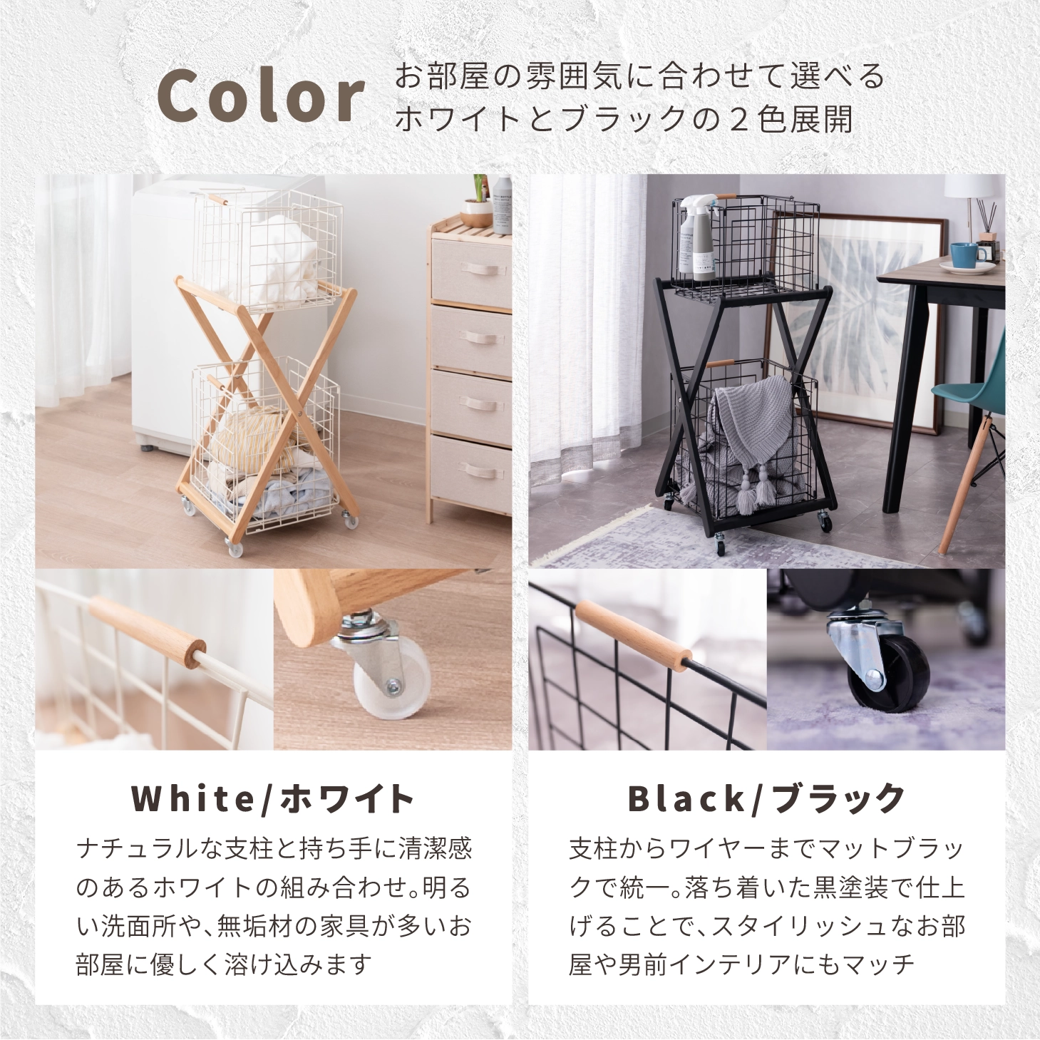 (日本語) UGOQ│ウゴキュー！  SYUTT（ シュット）折りたたみバスケットワゴン