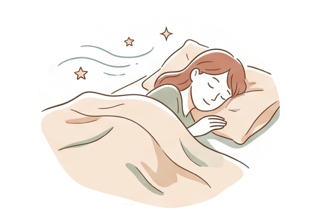 ゆったりとした寝室